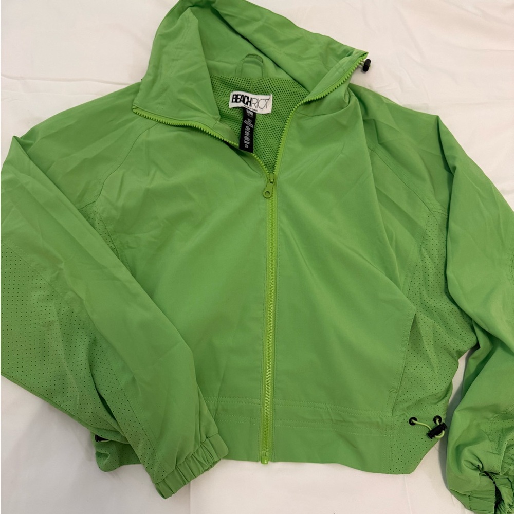 Beach Riot Lime Green Hooded Zip-Up Jacket